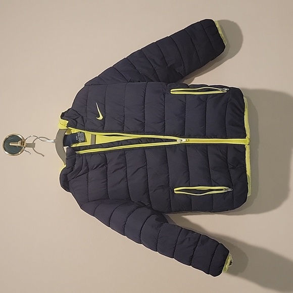 Nike puffer boys size 4 small neon and blue - Picture 1 of 7